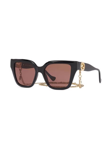 montatura gucci squadrati|Gucci Eyewear Occhiali Da Sole GG1529S Squadrati .